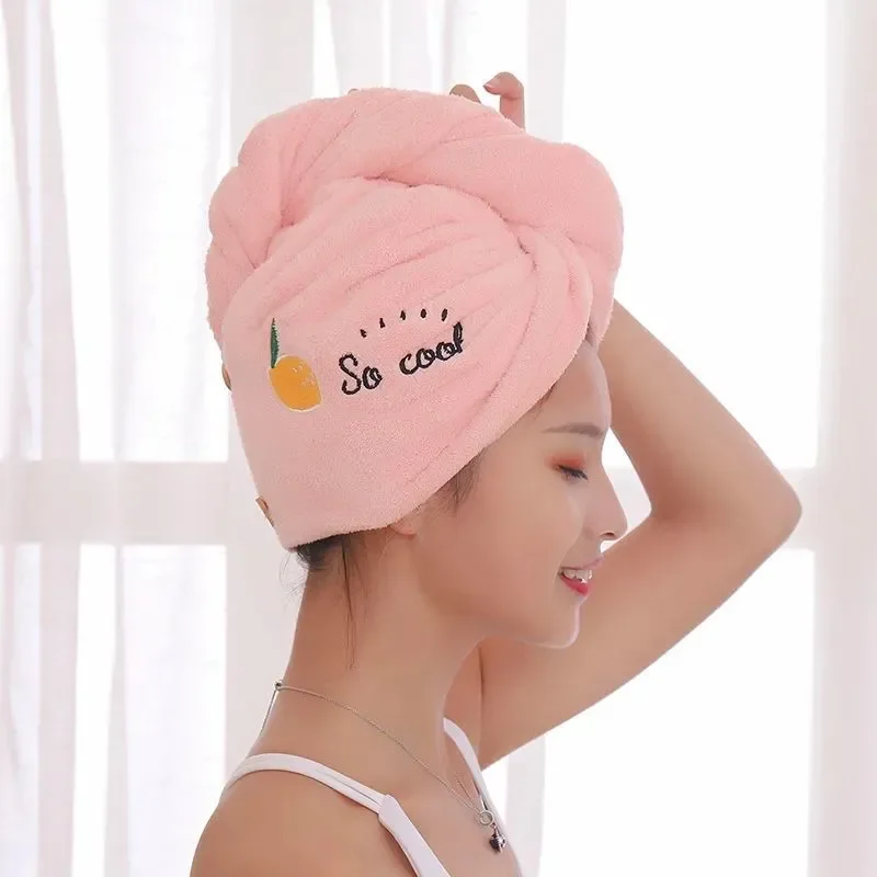 Gorro de ducha mágico de microfibra para mujer, secado rápido, suave, turbante.gorro de baño con toalla bordada,