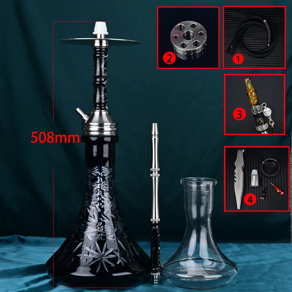 Wolfcoolvape Hookah Shisha Pipe kit original high quality hookah single tube pot resin stainless steel hookah pot complete set