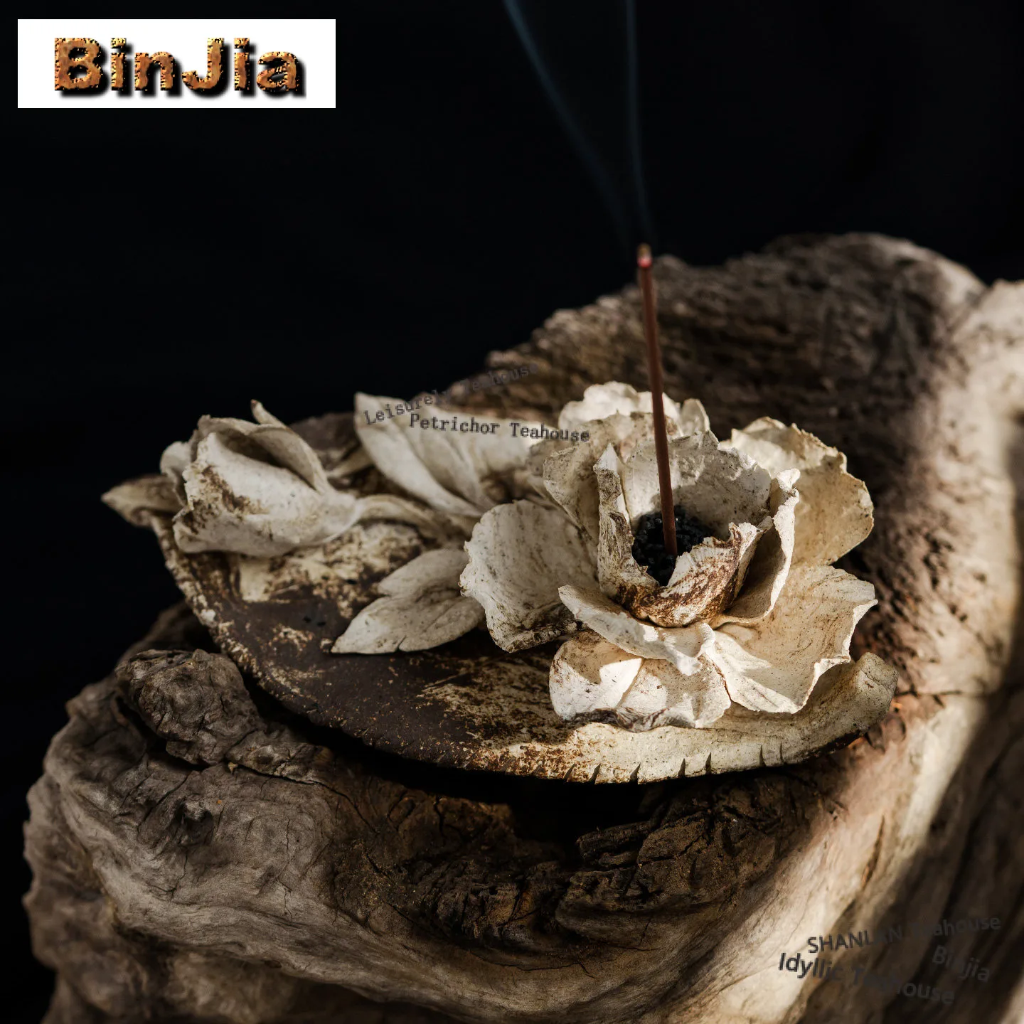 Handcrafted Peony Flower Incense Holder Ceramic Diffuser Incense Burners Meditation Censer Tableware Supplies Decoration Gifts