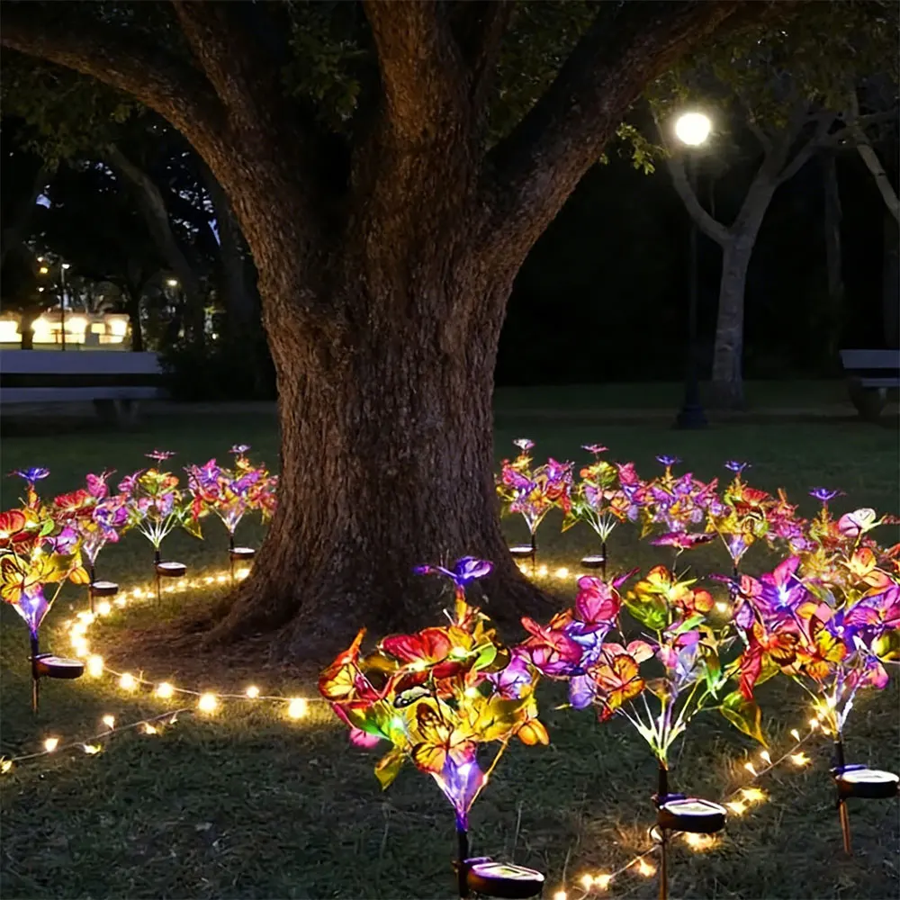 

LED Garden Fairy Simulation Butterfly Solar Lawn Lamp Outdoor Ramadan Decorations Wedding Party Summer Camping Holiday Lighting