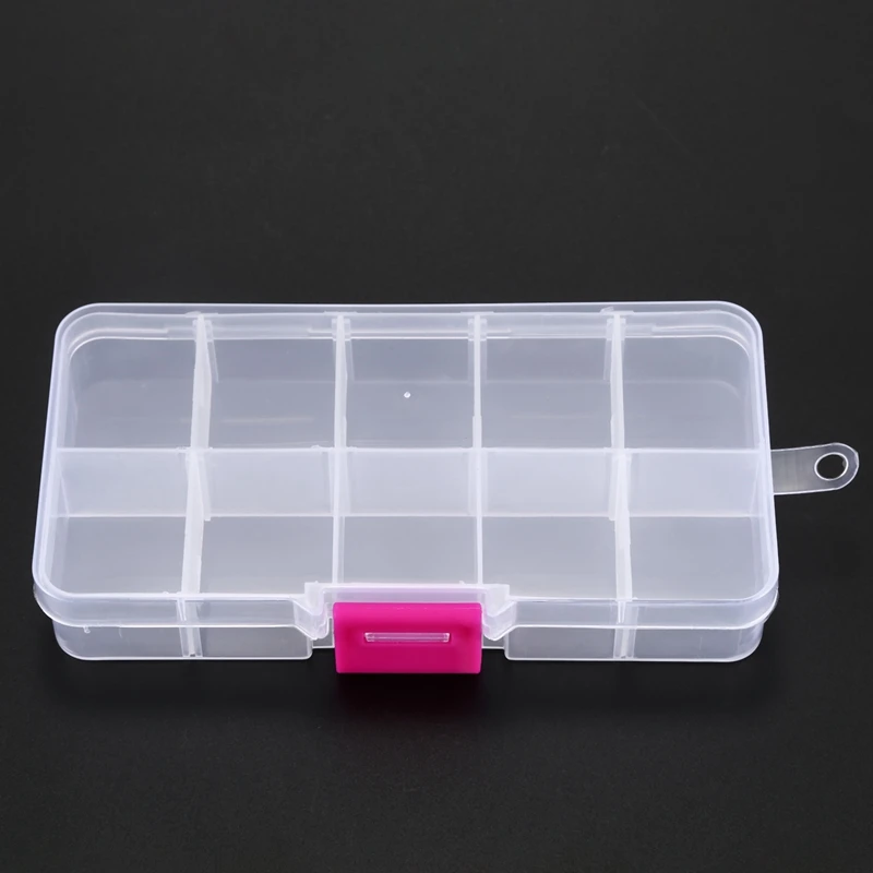 3Pcs 10 Grid Electronic Component Parts Kits Plastic Storage Box Case