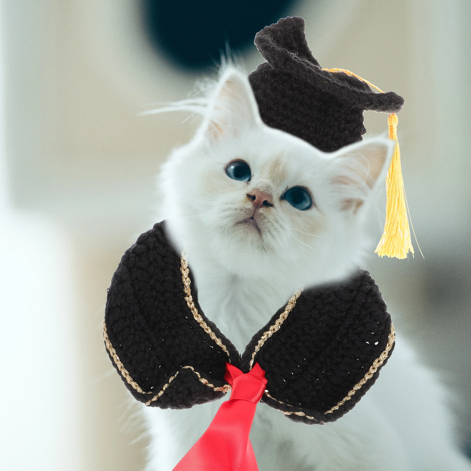 

Pet Graduation Costume Dog Dress Up Outfit Cat Collar Puppy Apparel Mini Cap Party Photo Wearable Accessories Role for Pets