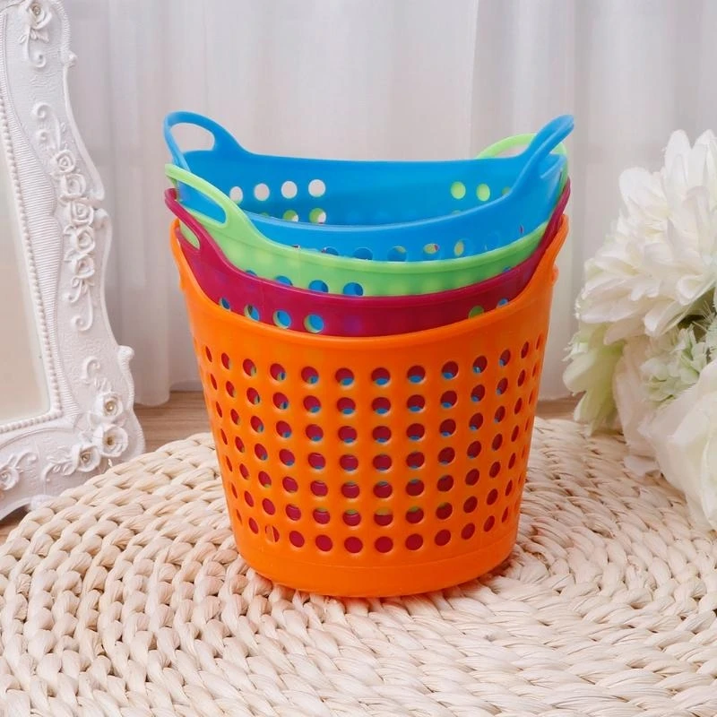 Plastic Office Desktop Storage Baskets Makeup Trash Bin Garbage Can