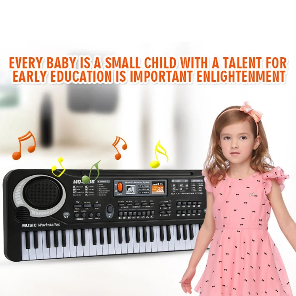 Kids Electronic Piano Keyboard Portable 61 Keys Organ with Microphone Education Toys Musical Instrument Gift for Child Beginner