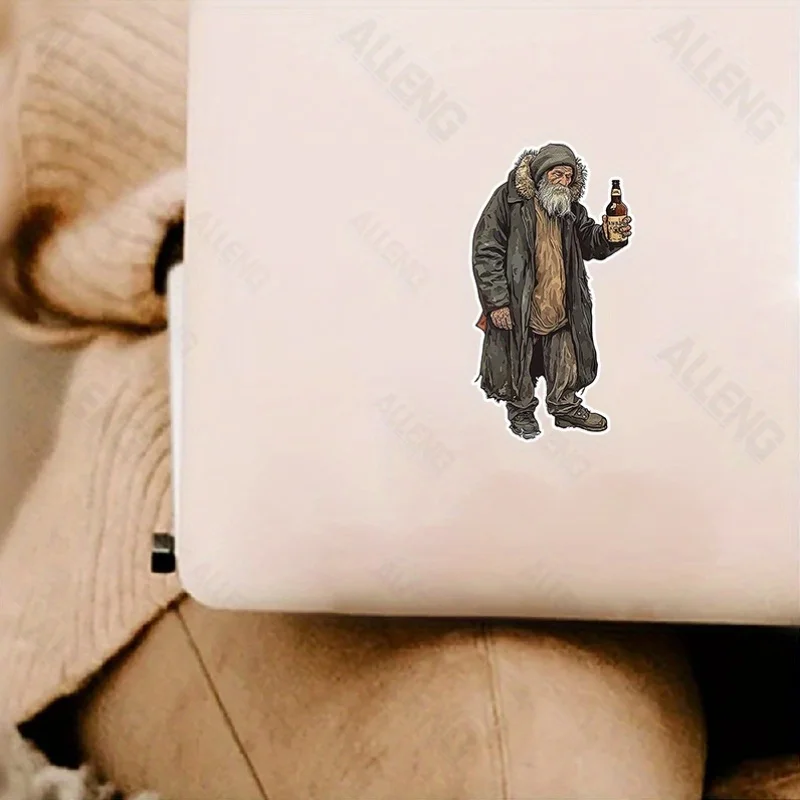

1Pc/2pcs/4pcs ALLENG Russian homeless alcoholic film label, self-adhesive PVC sticker, suitable for home, office, dormitory