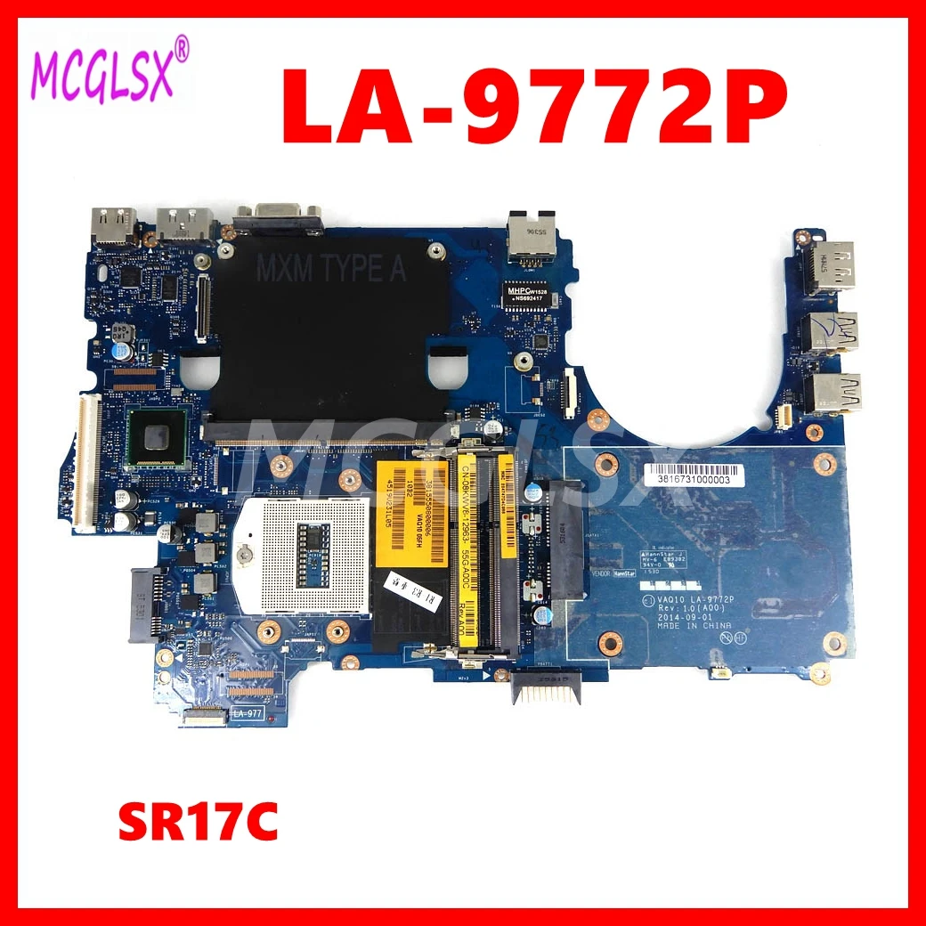 

LA-9772P Laptop Motherboard For DELL Precision M4800 Notebook Mainboard N-08KWV8 SR17C DDR3L 100% Fully Tested OK