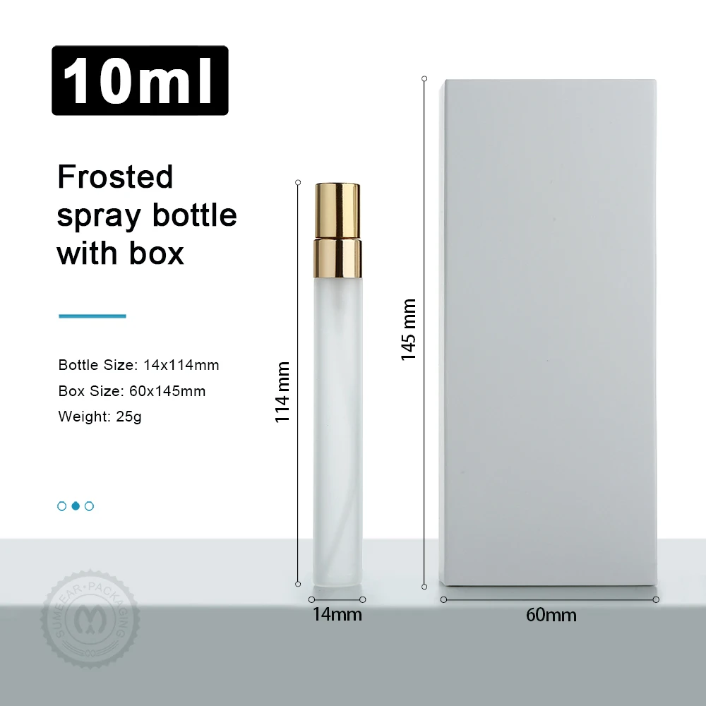 30/50Pcs 10ml Refillable Frosted Glass Perfume Spray Bottles-Gold/Silver/Black Nozzles Boxed Travel&Perfume Sampling Must-Haves