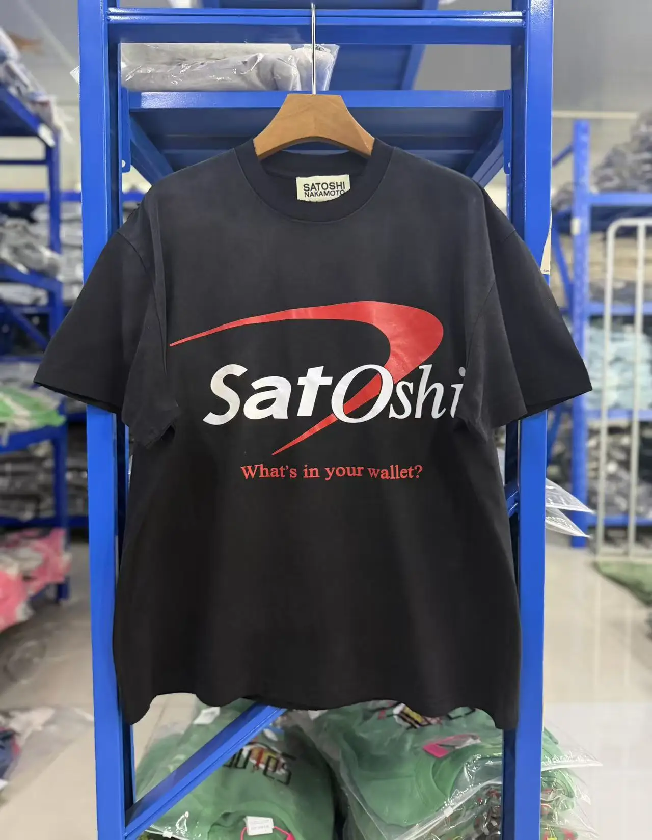 New Men Washed Satoshi Nakamoto Your Wallet T Shirts T-Shirt Hip Hop Skateboard Street Cotton T-Shirts Tee Top US size a67