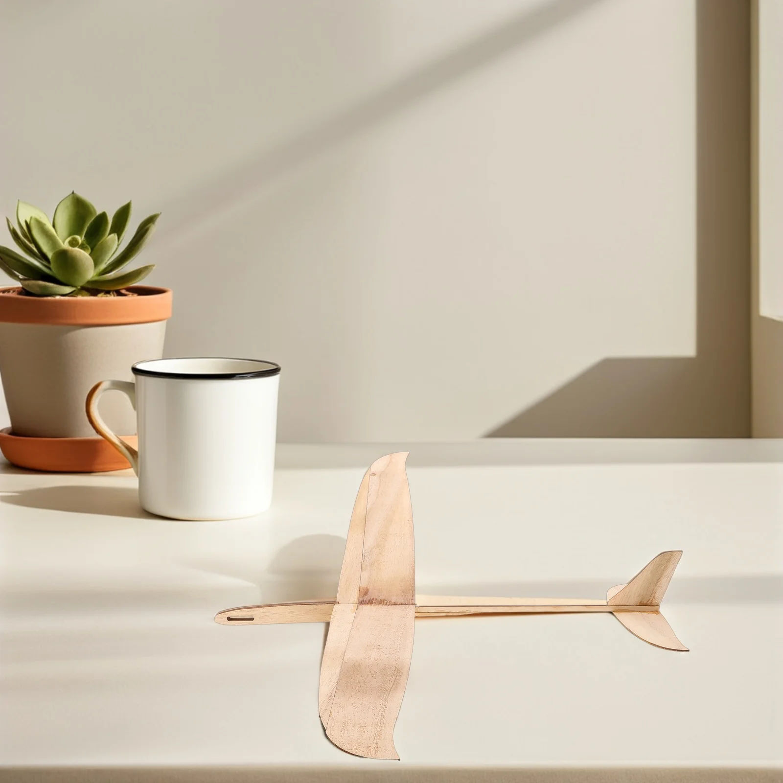 Avião planador de madeira, 2 peças, kit de artesanato diy, avião inacabado para crianças, projeto escolar, lançamento manual, voador, adequado para viagens