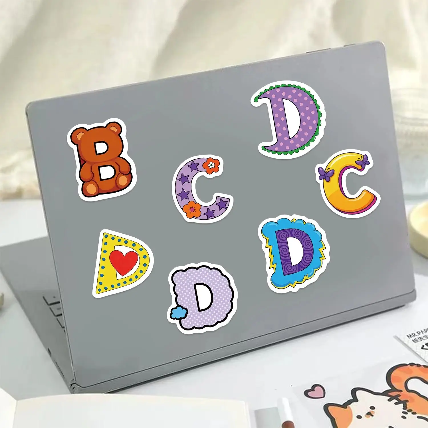 8/16 pezzi ABC lettere inglesi adesivi cartoni animati graffiti educativi estetici regali di design divertenti adesivo collage in PVC impermeabile