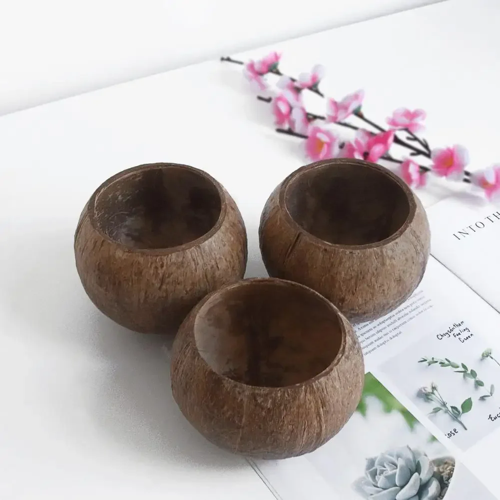 Storage Bowl Upstanding Eco-friendly Relocation Gift Coconut Shell Candle Holder Bowl   Decorative Bowl  for Daily Use