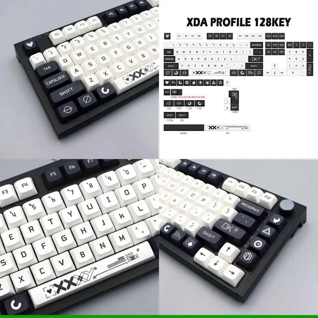U55C Mechanical Keyboard Keycaps 128 Keys PBT Keycaps XDA Profile DYE SUB Print Stream Personality Theme For MX Switches