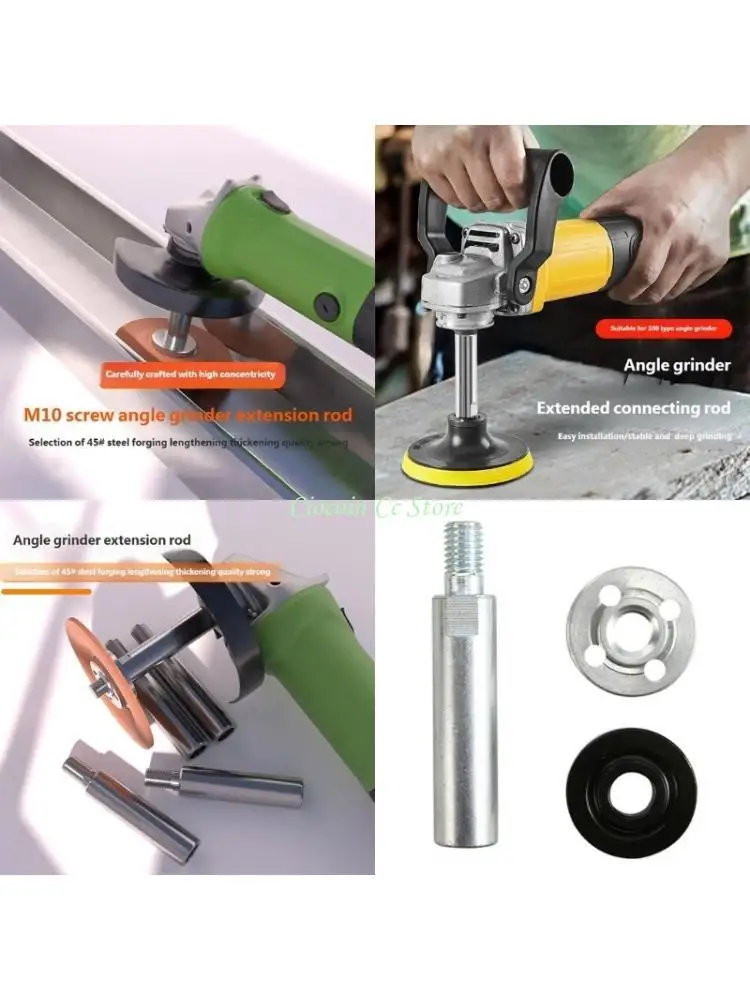 

X90F MultiFunctional Grinders Adapters Plate 10mm Thread Angles Grinders Connecting Rod 4Hole Flange Nut Enhances Work Ranges