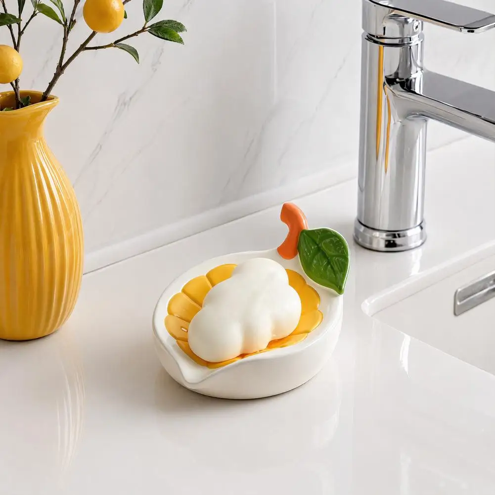 

Bathroom Soap Tray Shaped Soap Holder Shape Soap Box with Drainage Design Non-slip Base Dish for Bathroom Kitchen Stable Dry
