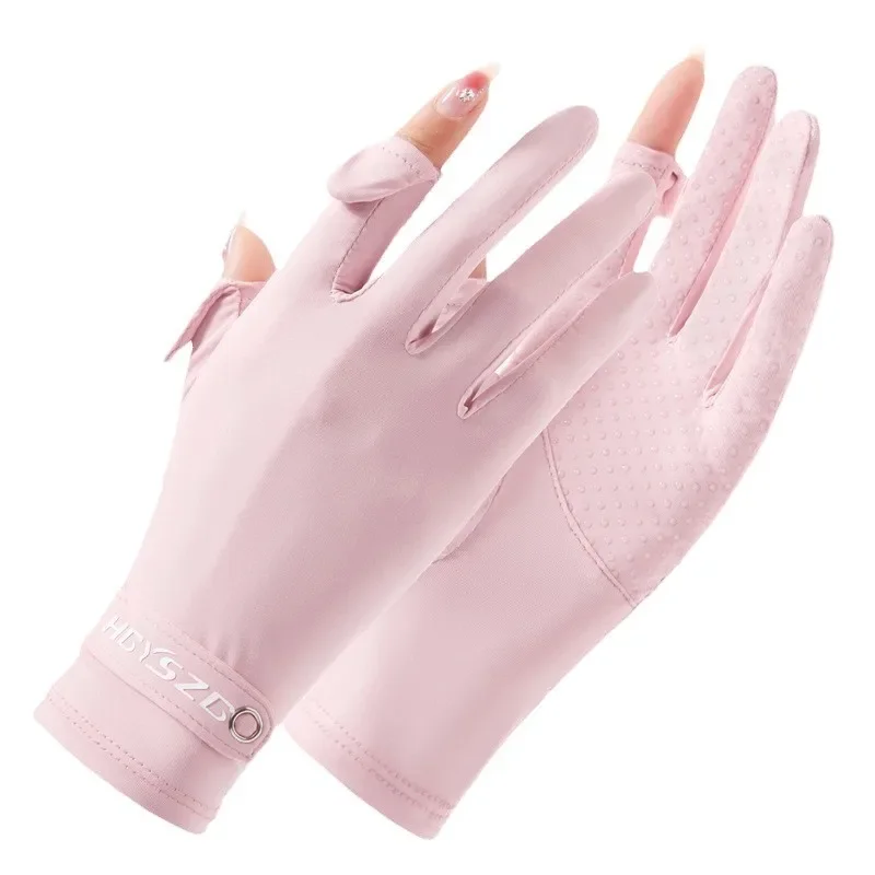 المرأة رقيقة تنفس قفازات مكافحة زلة ركوب والقيادة قفازات الصيف الجليد الحرير قفازات واقية من الشمس المرأة قفازات شاشة اللمس