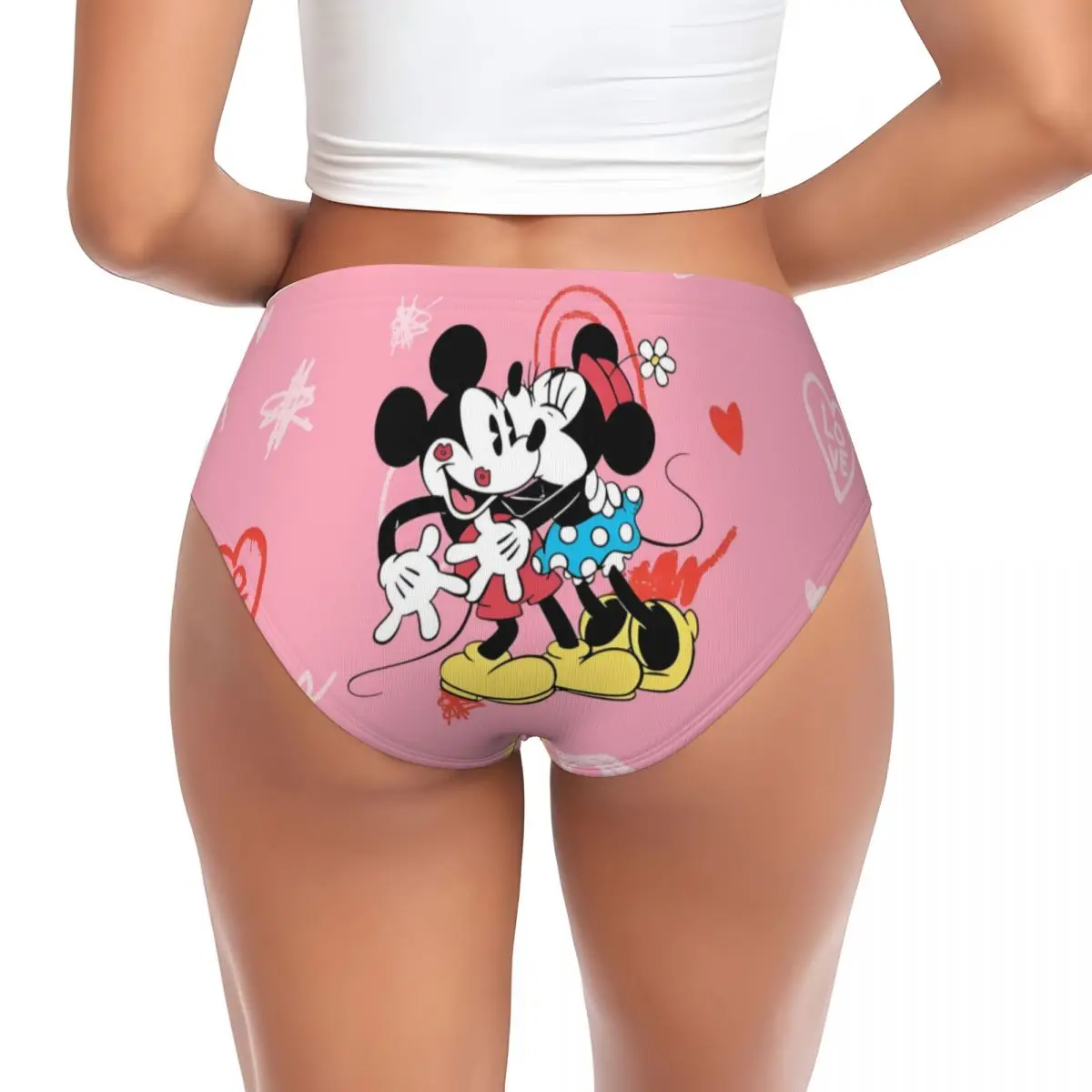 مخصص ميكي ماوس ميني الرسوم المتحركة فيلم قبلة ملخصات الملابس الداخلية النسائية مريحة تمتد أنيمي سراويل