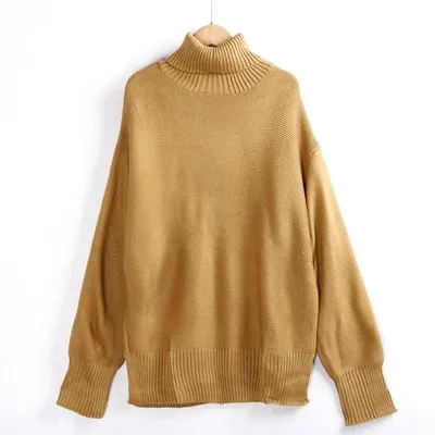 

Высокий вязаный свитер, зимний, большого размера, цвет, простая женская внутренняя одежда для ленивых, трикотаж с разрезом Dr Haunt Commute Sle