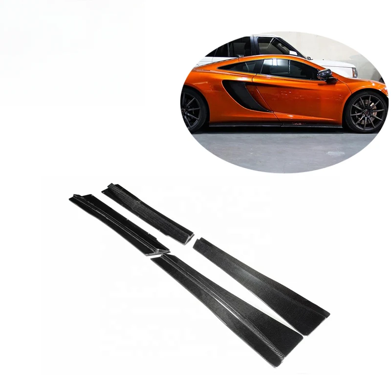 

Hot Selling RZA Style Carbon Fiber Skirts Side Extensions 4-PC for 2011-2013 Side Skirt Lip