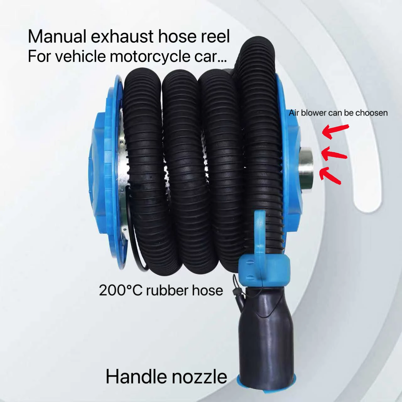 

Auto Garage Vehicle Exhaust Removable Hose Reel Equipment Semi-Automatic Fume Repair Tool