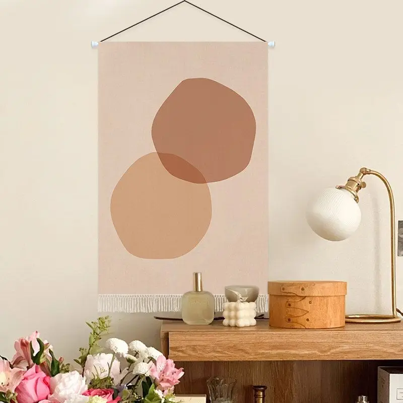 VIKAMA Bohemian Abstract Geometry Hanging Axis Tapestry Gentle Art Hanging Cloth Dorm Bedroom Home Decor