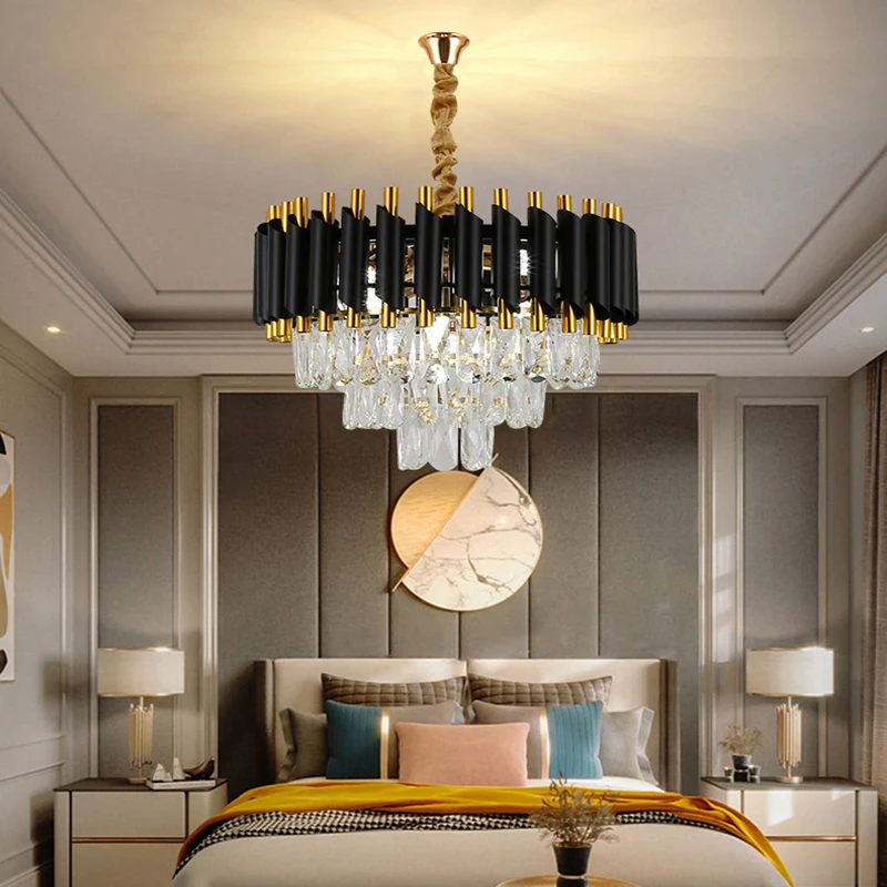 Luxury crystal lamp bedroom chandelier living room ceiling chandelier lighting hotel hall lamp restaurant lamp crystal wall lamp