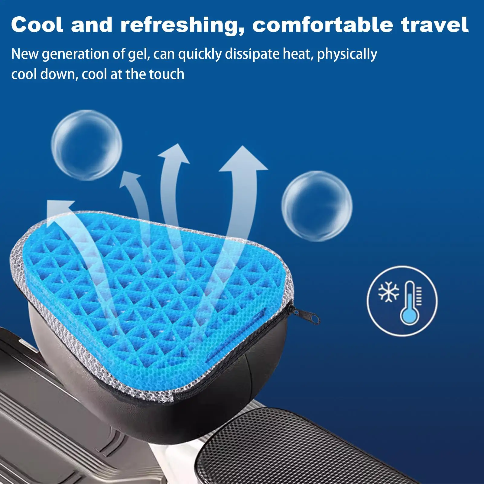 

Motorcycle Seat Cushion Pad Motorcycle Honeycomb Gel Seat Pad Shock-Absorbing Comfortable Butt Support Non-Slip Electric Scooter