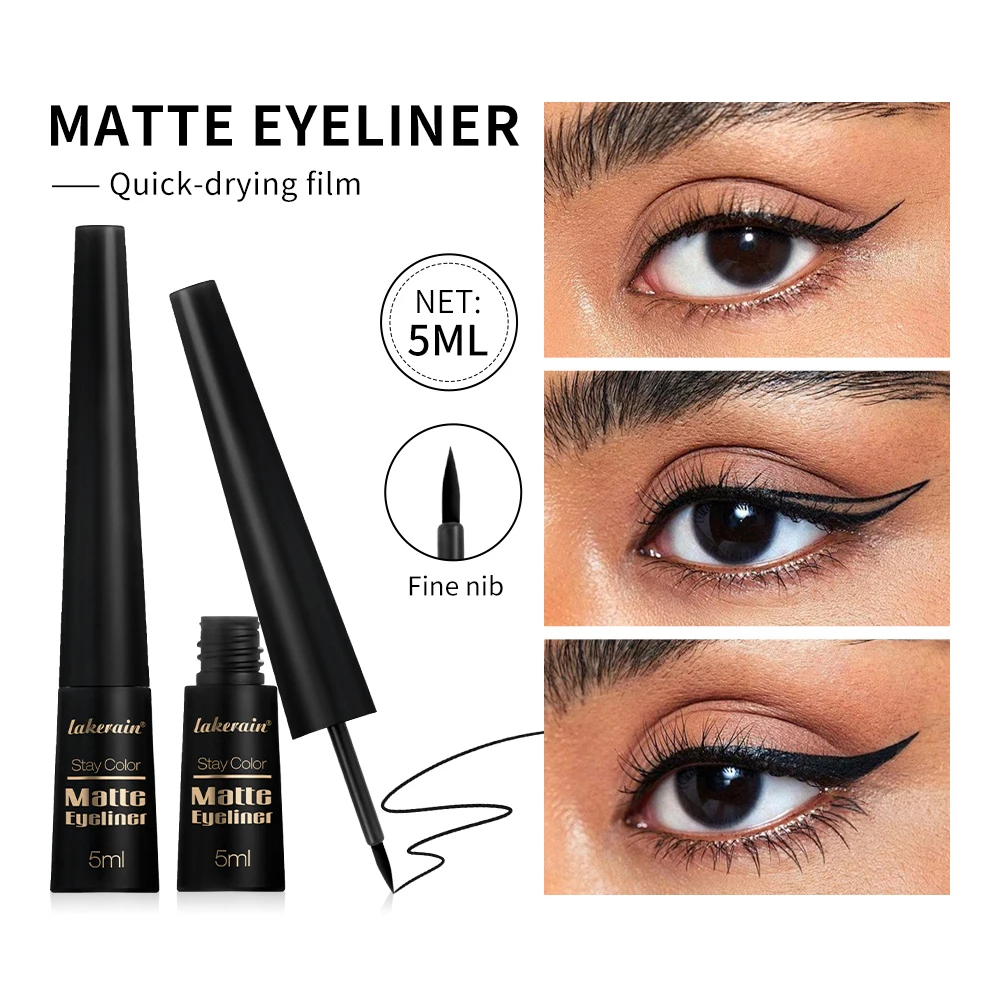 Waterproof Matte Liquid Eyeliner and Sweat-Proof Delicate Brush Strokes One Stroke Color Lock Long-Lasting Color Makeup