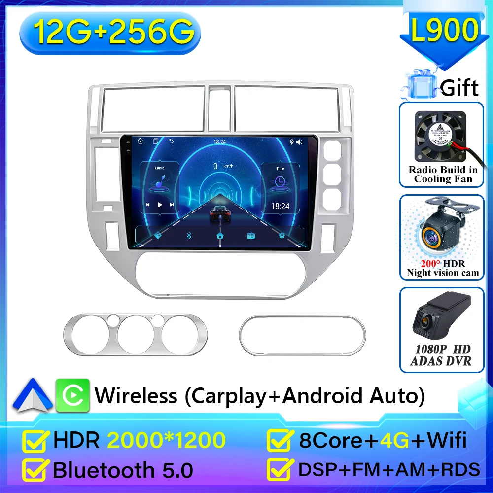 Android 16 Voor Ford Kuga MK1 2008-2012 Voor Ford C-MAX CMAX 2003-2010 Autoradio GPS 2 k Scherm Carplay 4G Wifi Stereo Video DSP BT