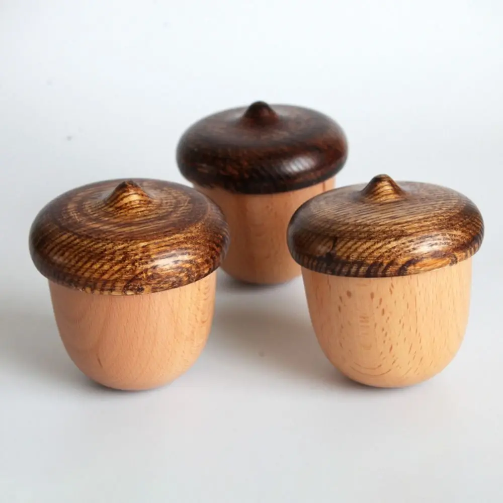 High Quality Sen Yin Acorn Music Box Grinding Woodiness Handmade Music Boxes Countryside Fall Prevention Home Decor