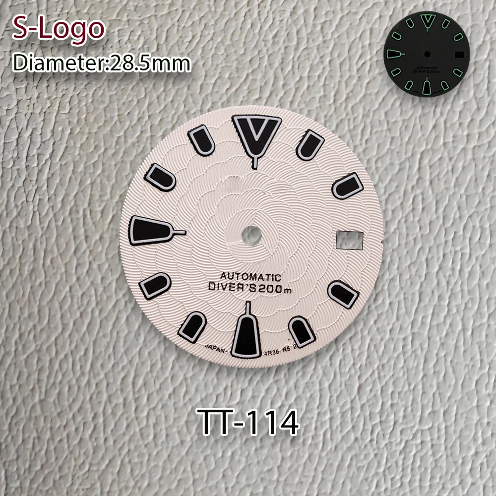 جديد 28.5 مللي متر S شعار غواص الأزرق الهاتفي صالح NH35/NH36/4R/7S حركة الأخضر مضيئة لوتس زهرة ساعة تعديل الملحقات