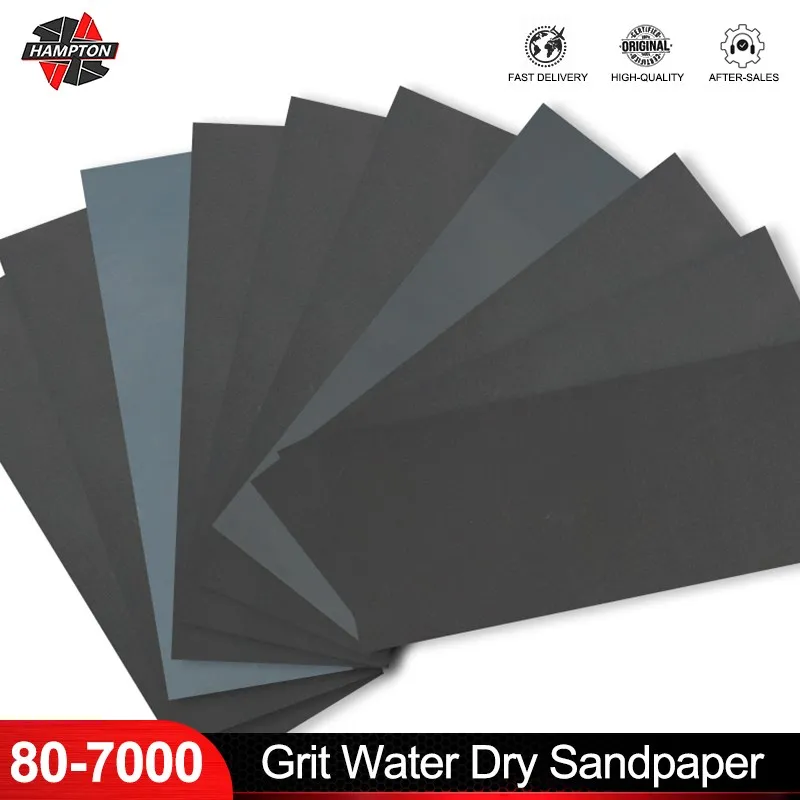 80-7000 Grit Sandpaper Set 230x93mm Wet Dry Sanding Sheets Set for Rust Removing Polishing Pad Abrasive Tools