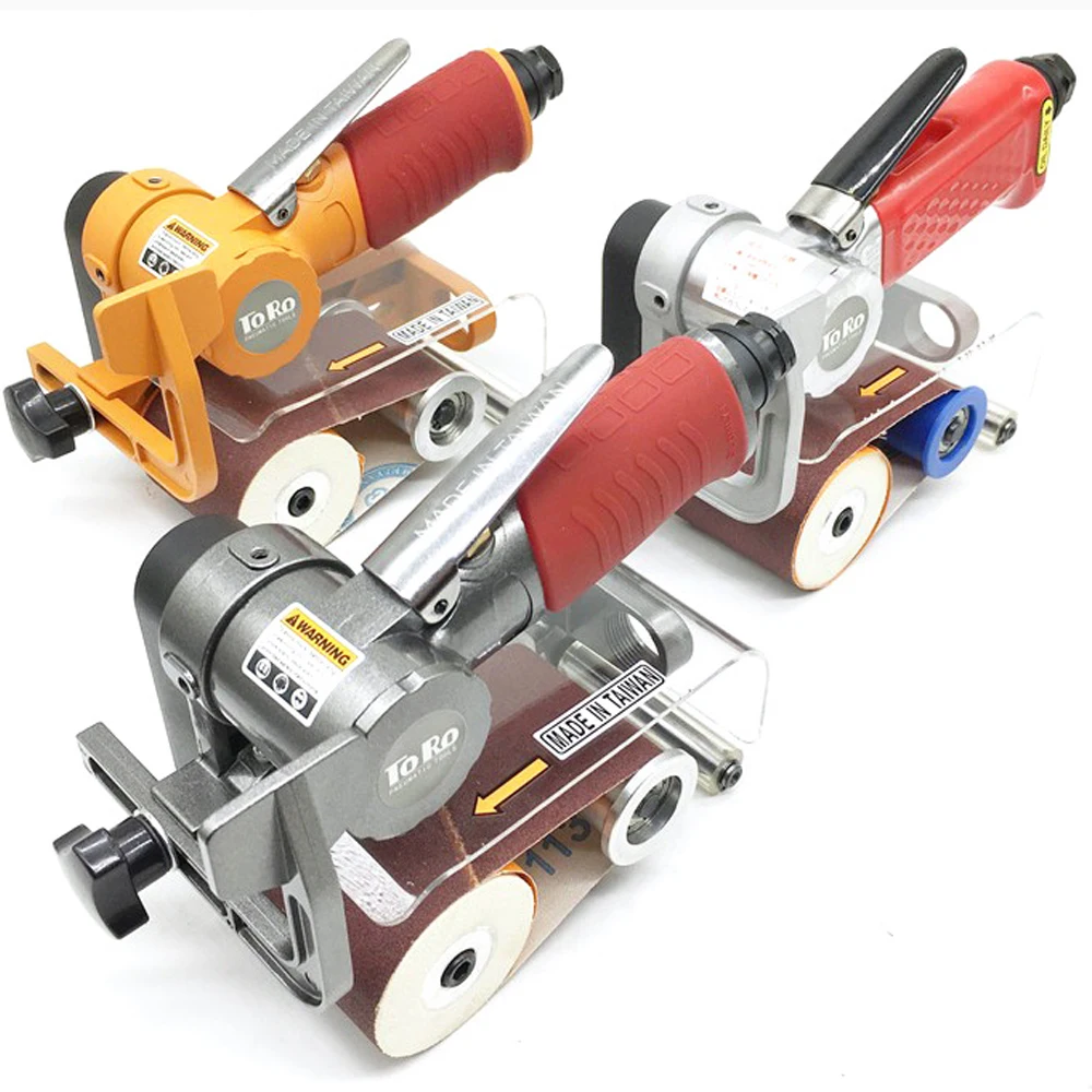 Pneumatic Roller Belt Sander Air Belt Sander Professional Belt Sander Sanding Pneumatic Tool with 10Pcs 60 x 260mm Sanding Belts
