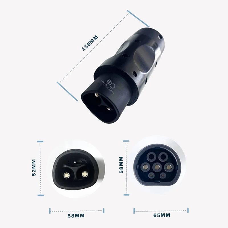 Adaptor pengisi daya kendaraan listrik, adaptor pengisi daya kendaraan listrik, konverter tipe 2 Tesla ke Tesla tipe 2 EV