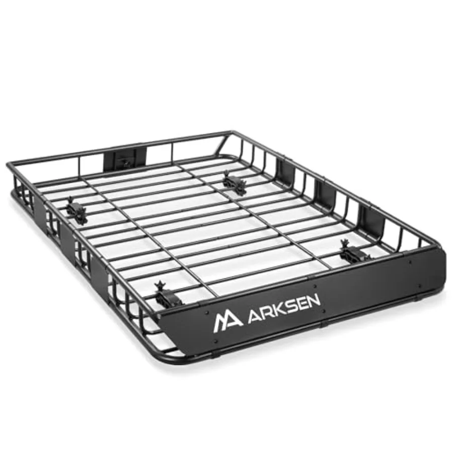 

Roof Rack Cargo Basket for SUV/Truck/RV/Pickup, Heavy Duty Steel, Black, 150 lbs Capacity with Extension
