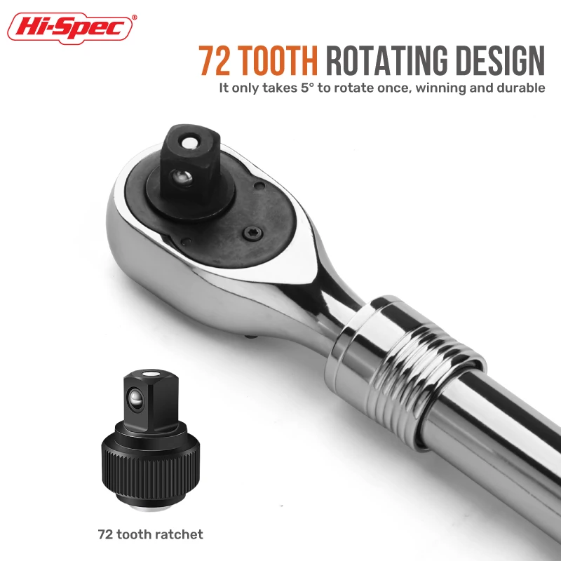 Hi-Spec Torque Ratchet Wrench 1/4 3/8 1/2 Inch Telescopic Socket Wrench Flexible Adjustable Wrench Spanner Hand Tools Wrenches