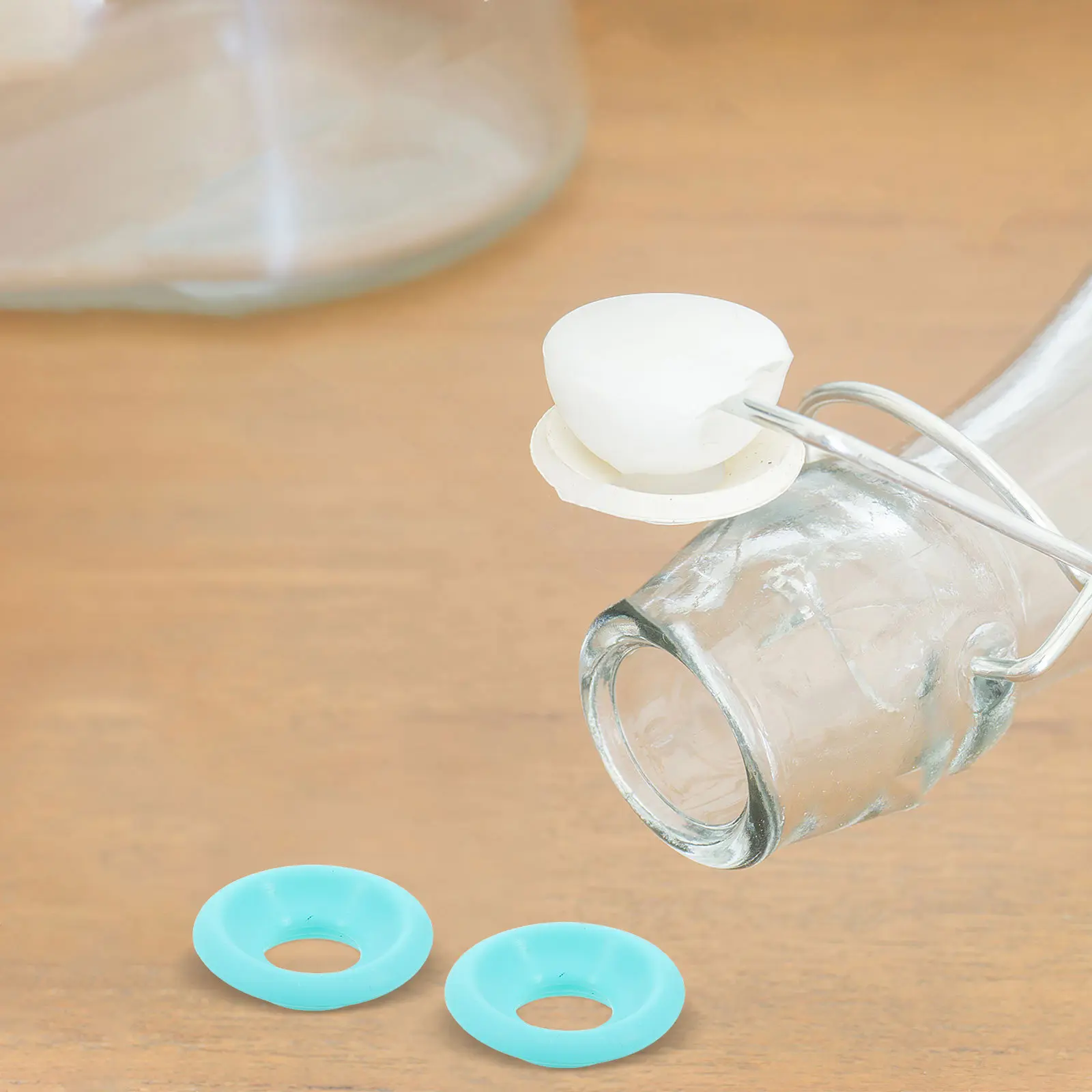 24Pcs Silicone Swing Bottle Gasket Flip Seal Stopper Cap for Water Beer Wine Soda Enzyme Bottles Leakproof Reusable Compact