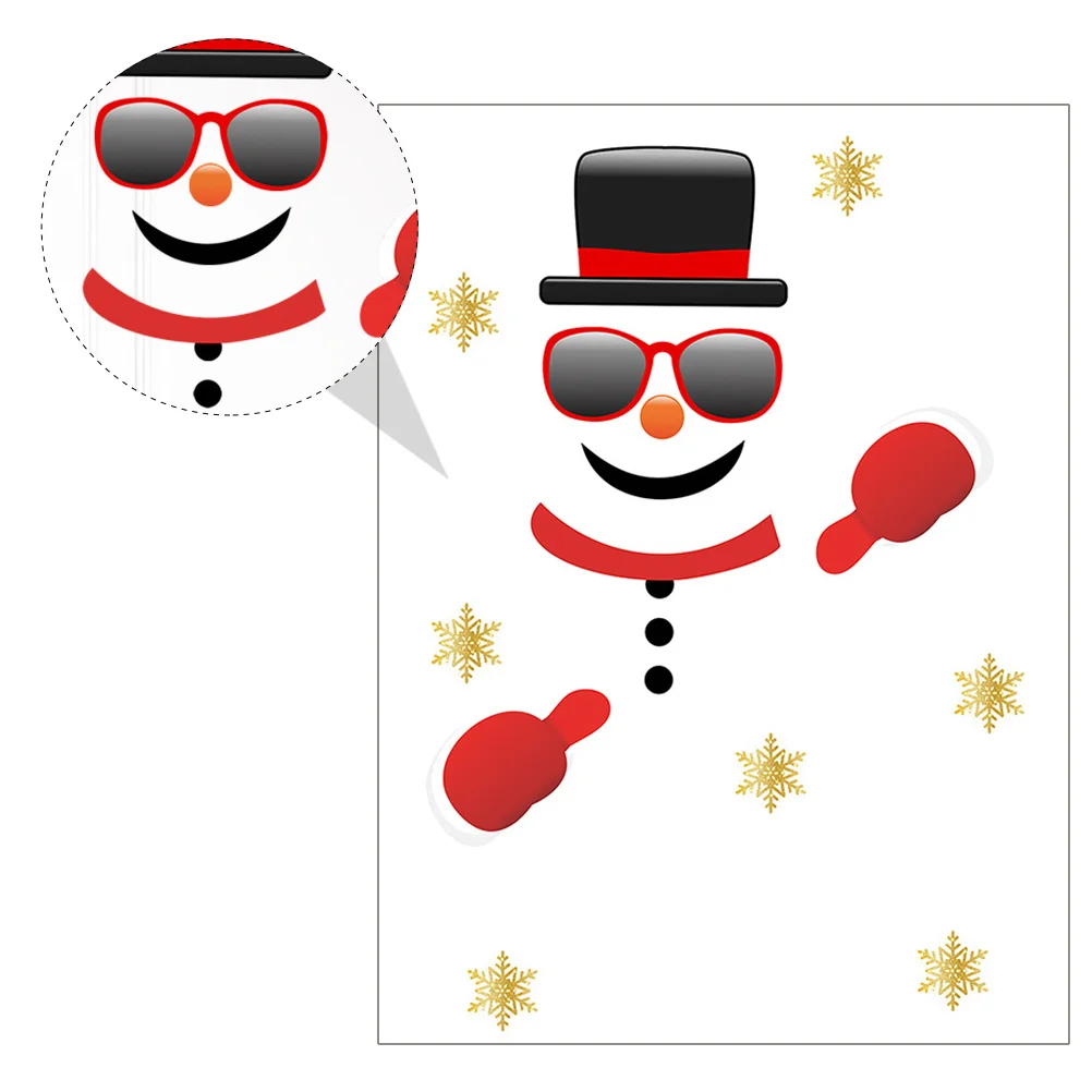 

1Set Christmas Snowman Refrigerator Stickers Red Black PVC Xmas Refrigerator Decals Self-Adhesive Fridge Sticker