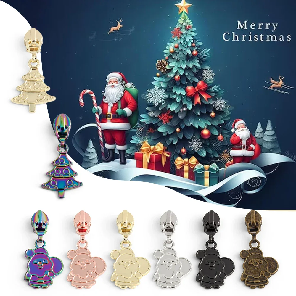 10Pcs Chrismas Zipper Pulls Zipper Slider For 5# Nylon Zipper Bag Purse Pocket Zip Slider Puller DIY Garment Sewing Accessories