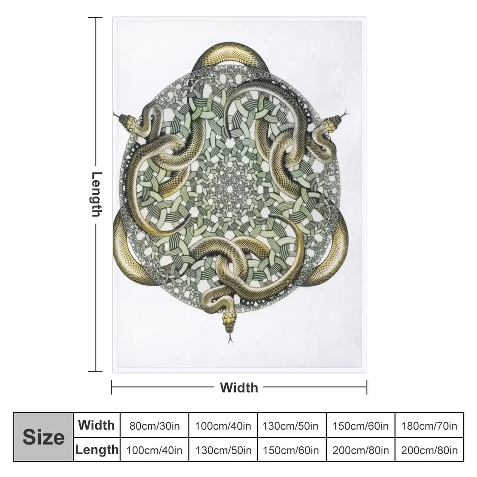 Escher Snakes Throw Blanket Decoratives Bed covers Soft Big Hairy Blankets