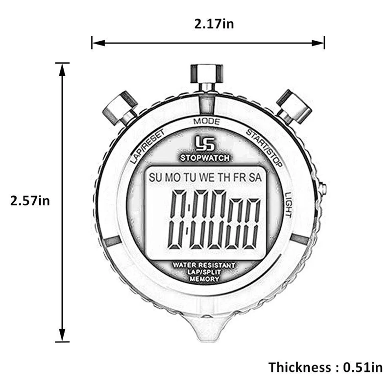 Imagem -06 - Ys-digital Metal Stopver para Competição Esportiva Relógio com Retroiluminação Lap Stopver
