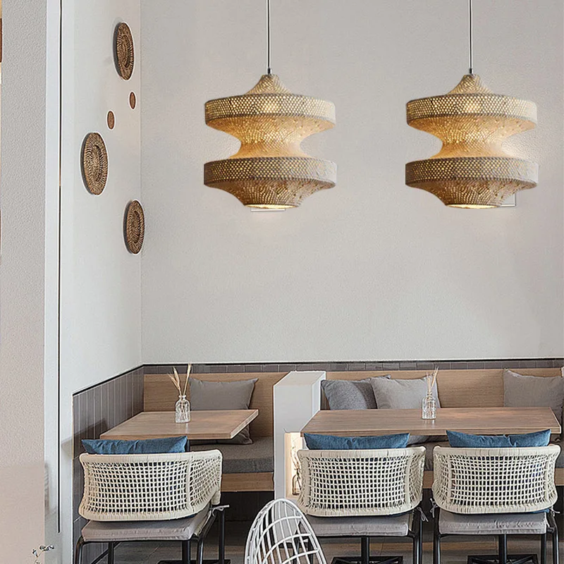 Cross-border exclusive for South East Asia wind chandelier retro living room dining room zen light homestay study Japanese ratta