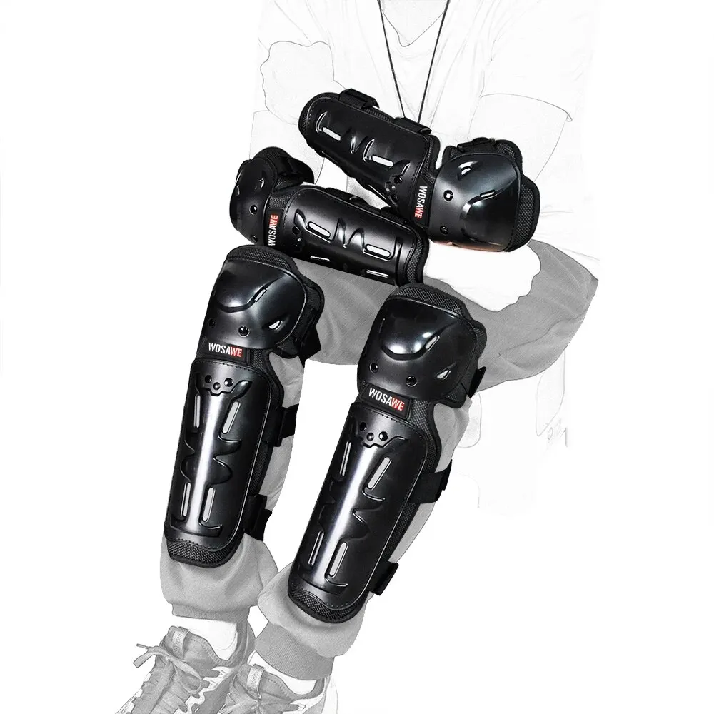 Wosaweeスポーツ膝 & 肘パッドオートバイ膝保護スキーモトクロスすねガードダートバイクオフロードサイクリングニープロテクター