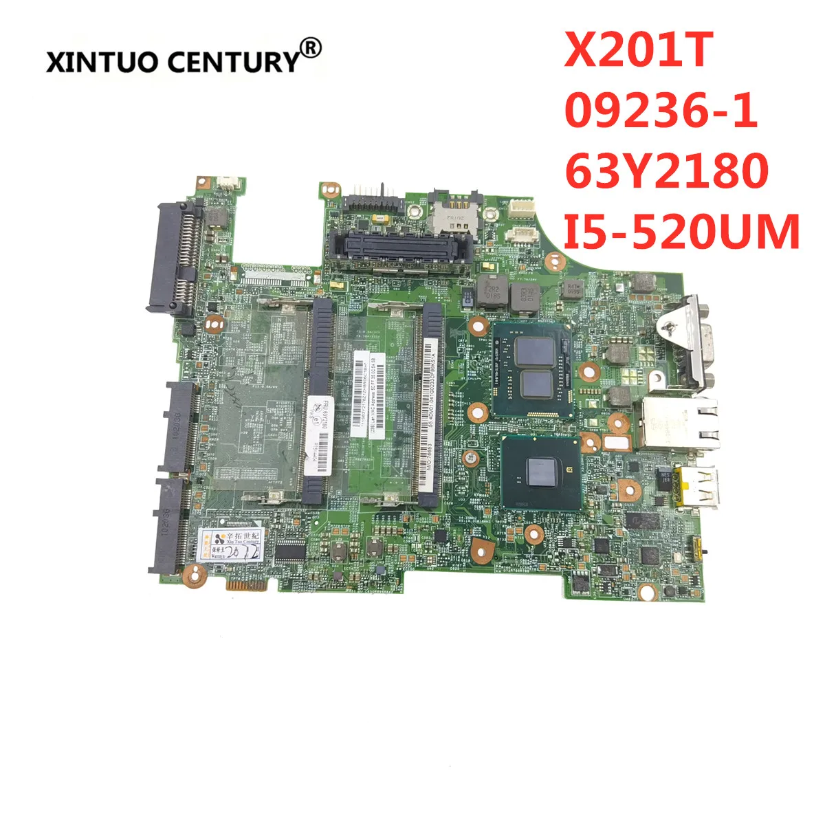 For Lenovo Thinkpad X201T I5-520UM Mainboard   Laptop motherboard  63Y2180 09236-1 DDR3