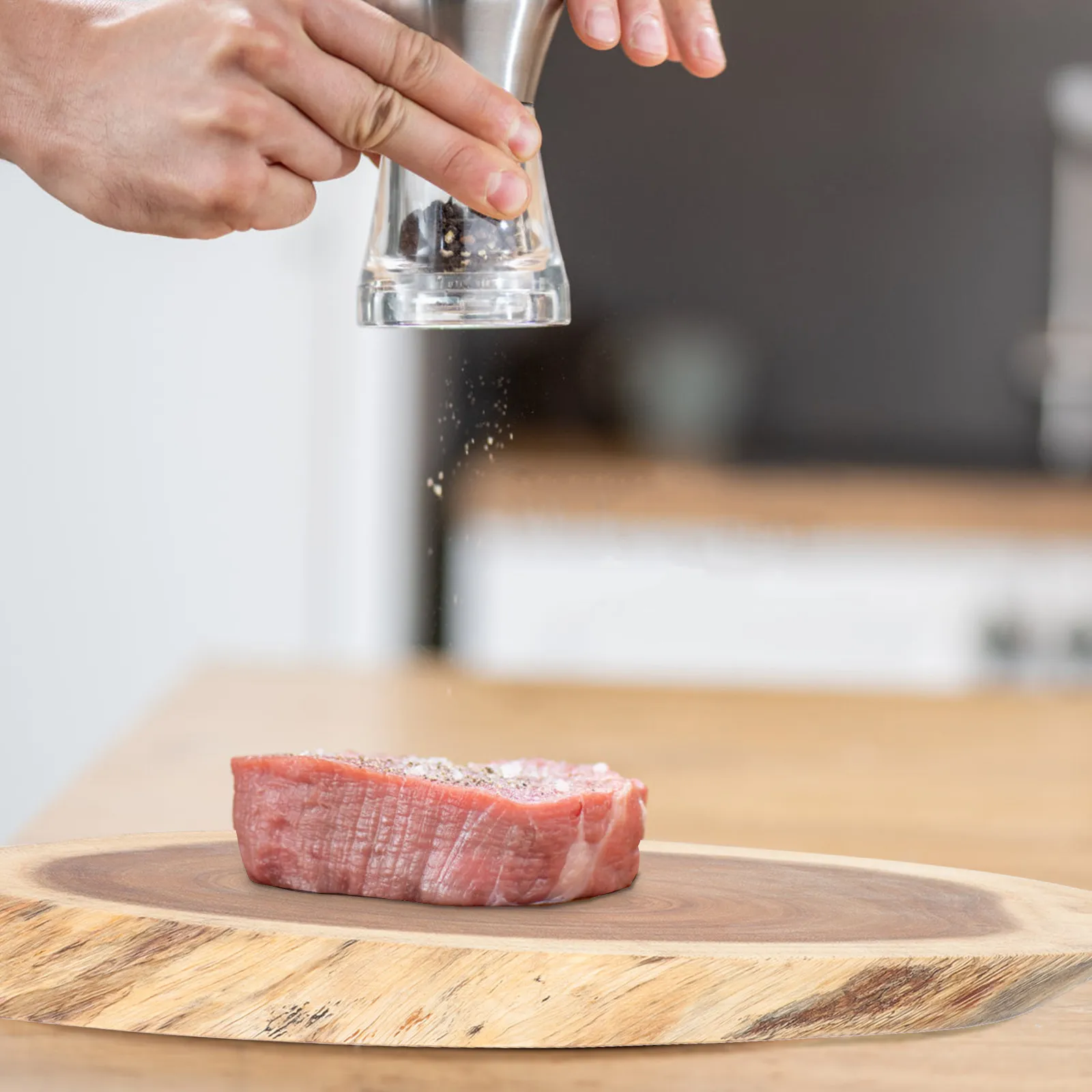 

Premium Acacia Wood Cutting Board Irregular Stump Design Non-Slip Kitchen Chopping Board for Fruit Meat Vegetable Prep Home