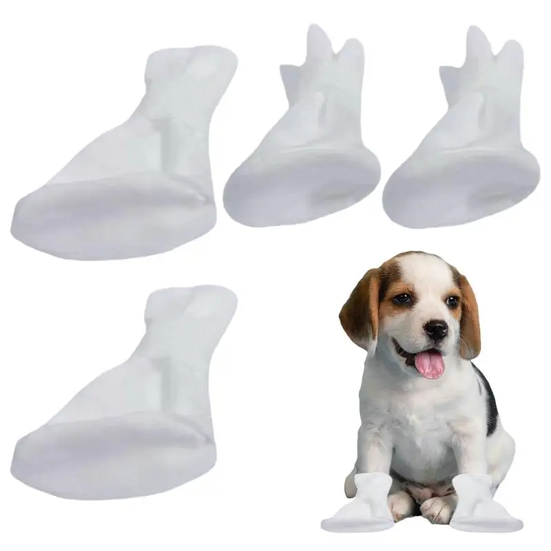 Disposable Dog Shoes 2pairs Dog Paw Protection Socks Adjustable Disposable Dog Booties for Outdoor & Indoor Walking small/Medium