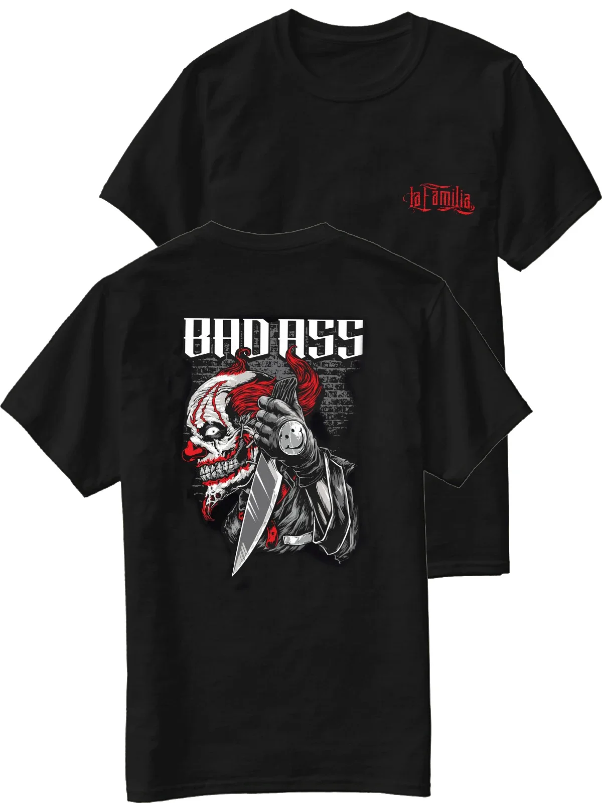 Bad Ass Clown Joker Loyal Respect Haters Support Hardcore T Shirt New 100% Cotton Short Sleeve O-Neck T-shirt Casual Mens Top