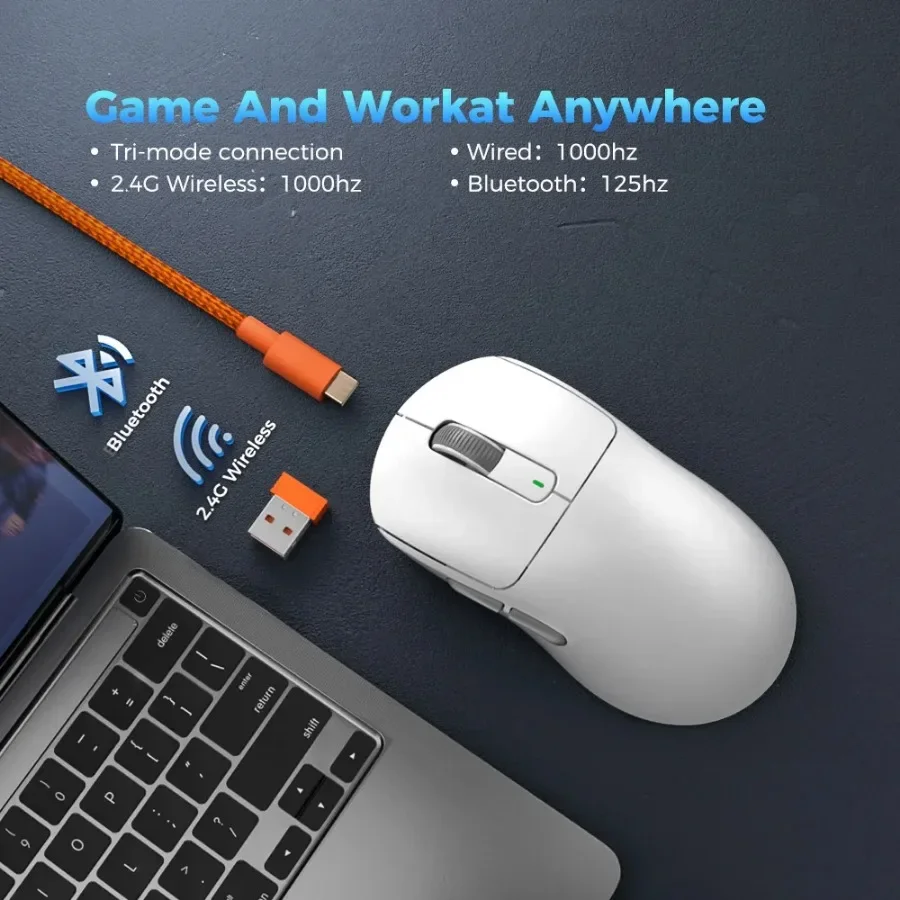 Imagem -03 - Kysona Lightpeso Tri-mode Wireless Gaming Mouse Mouse Óptico Ergonômico Recarregável Esports Gamer Escritório Ambidestro Paw3395 55g