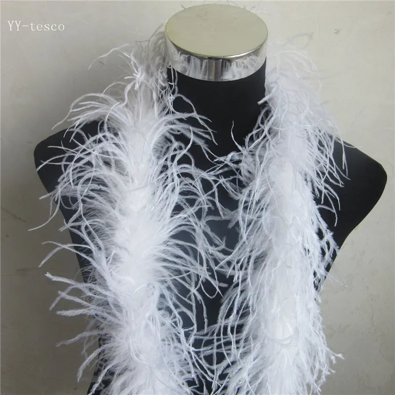 Wholesale 2 Meter fluffy ostrich feather boa skirt Costumes/Trim for Party/Costume Craft ostrich feather in wedding decorations