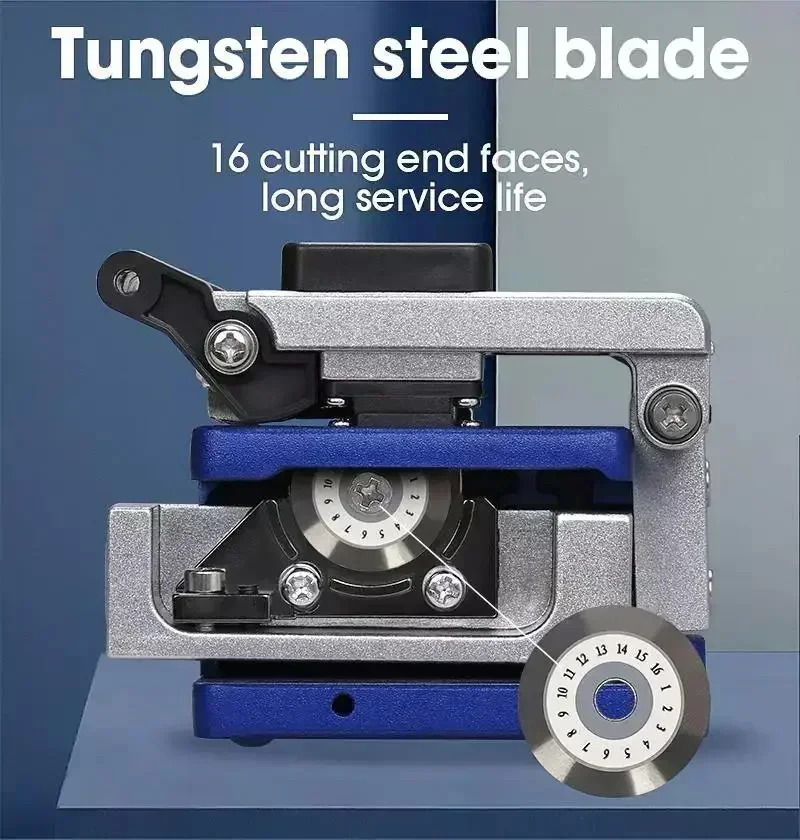 FTTH Fiber Optic Clamp Metal High-precision Fiber Optic Cutter, 16 Sided Blade Fiber Optic Cable Material Cutting Tool FC-6S