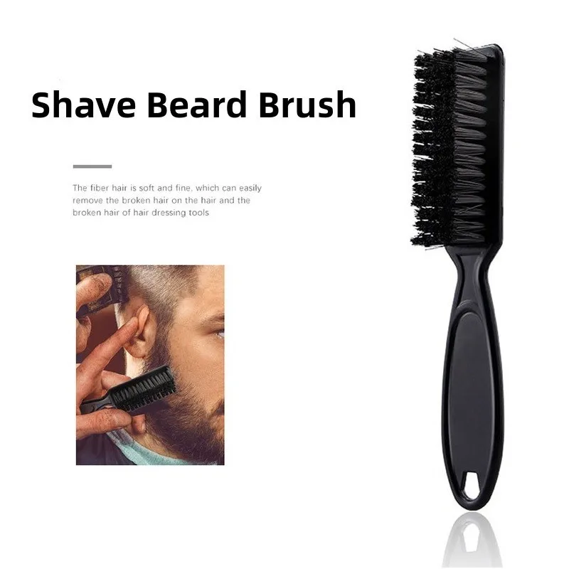 Professional Men\'S Shave Beard Brush Plastic Handle Hairdressing Soft Hair Cleaning Brush Oil Head Shape Carving Cleaning Tool